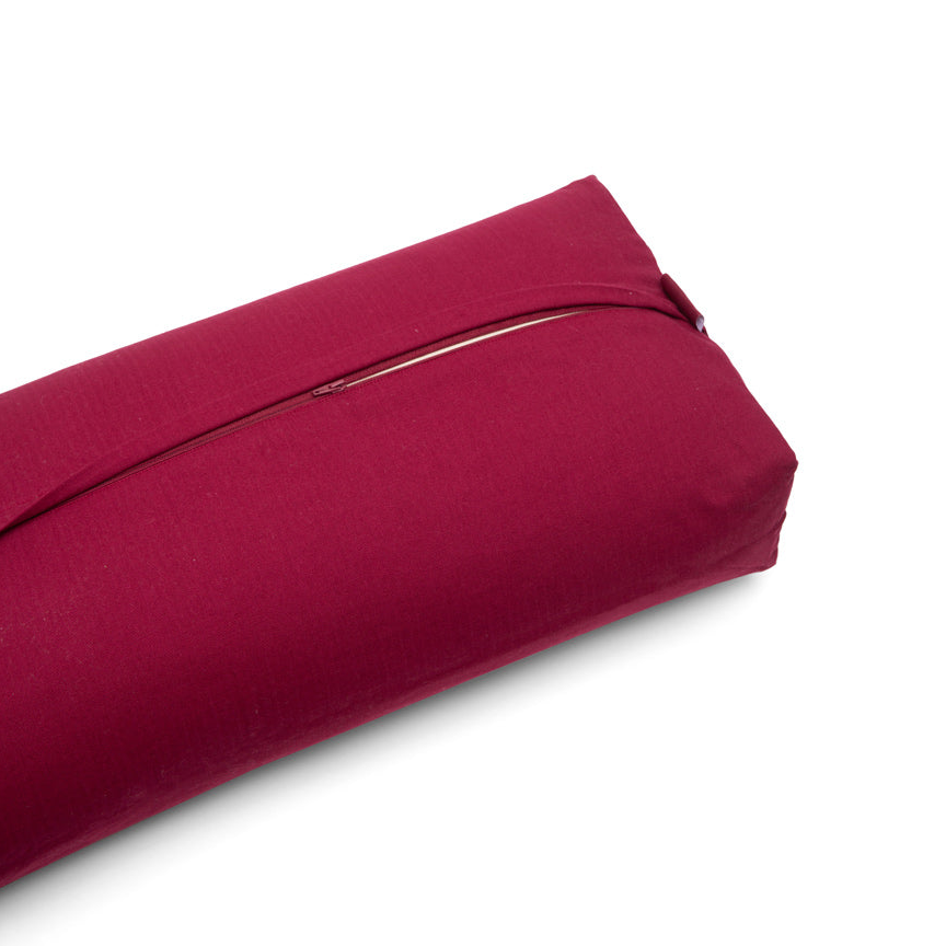 b, halfmoon Essential Cotton Rectangular Bolster Rouge bottom